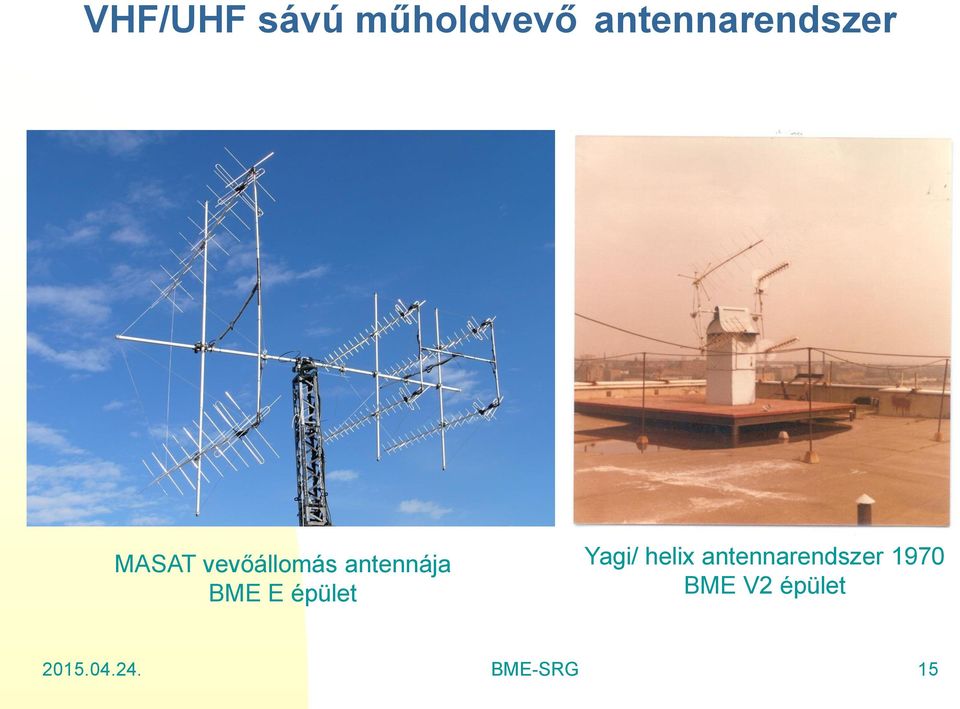 antennája BME E épület Yagi/ helix