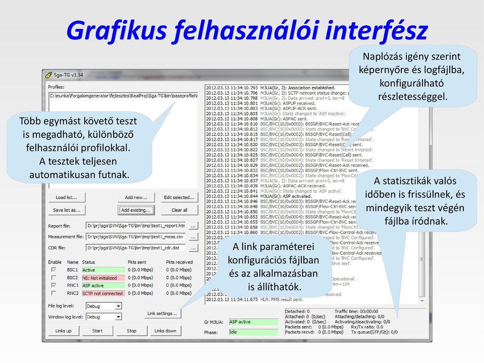 A tesztek teljesen automatikusan futnak.