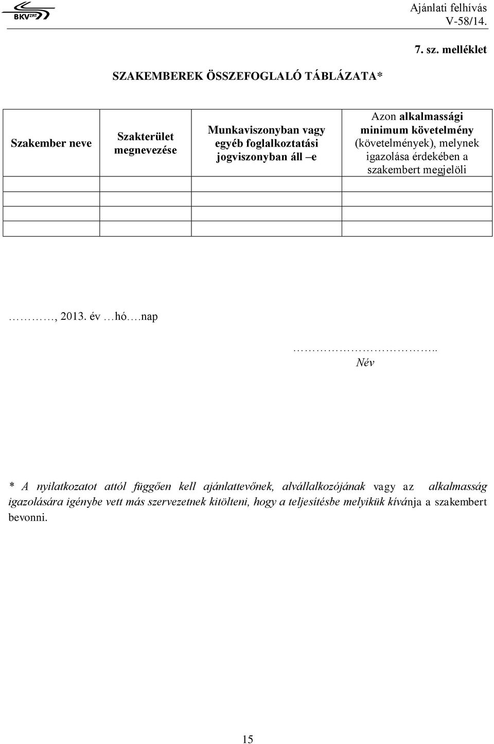 foglalkoztatási jogviszonyban áll e Azon alkalmassági minimum követelmény (követelmények), melynek igazolása érdekében a