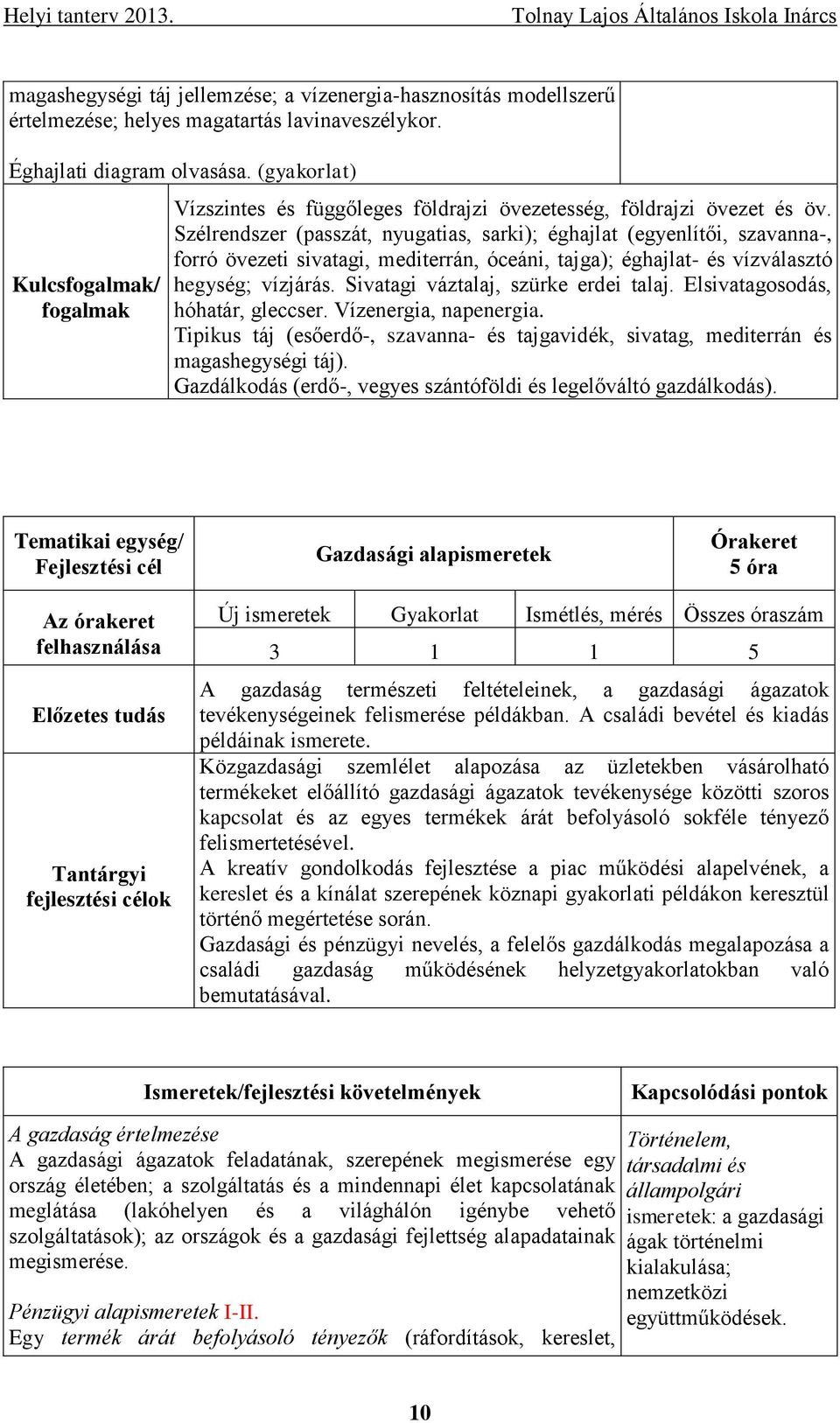 Szélrendszer (passzát, nyugatias, sarki); éghajlat (egyenlítői, szavanna-, forró övezeti sivatagi, mediterrán, óceáni, tajga); éghajlat- és vízválasztó hegység; vízjárás.