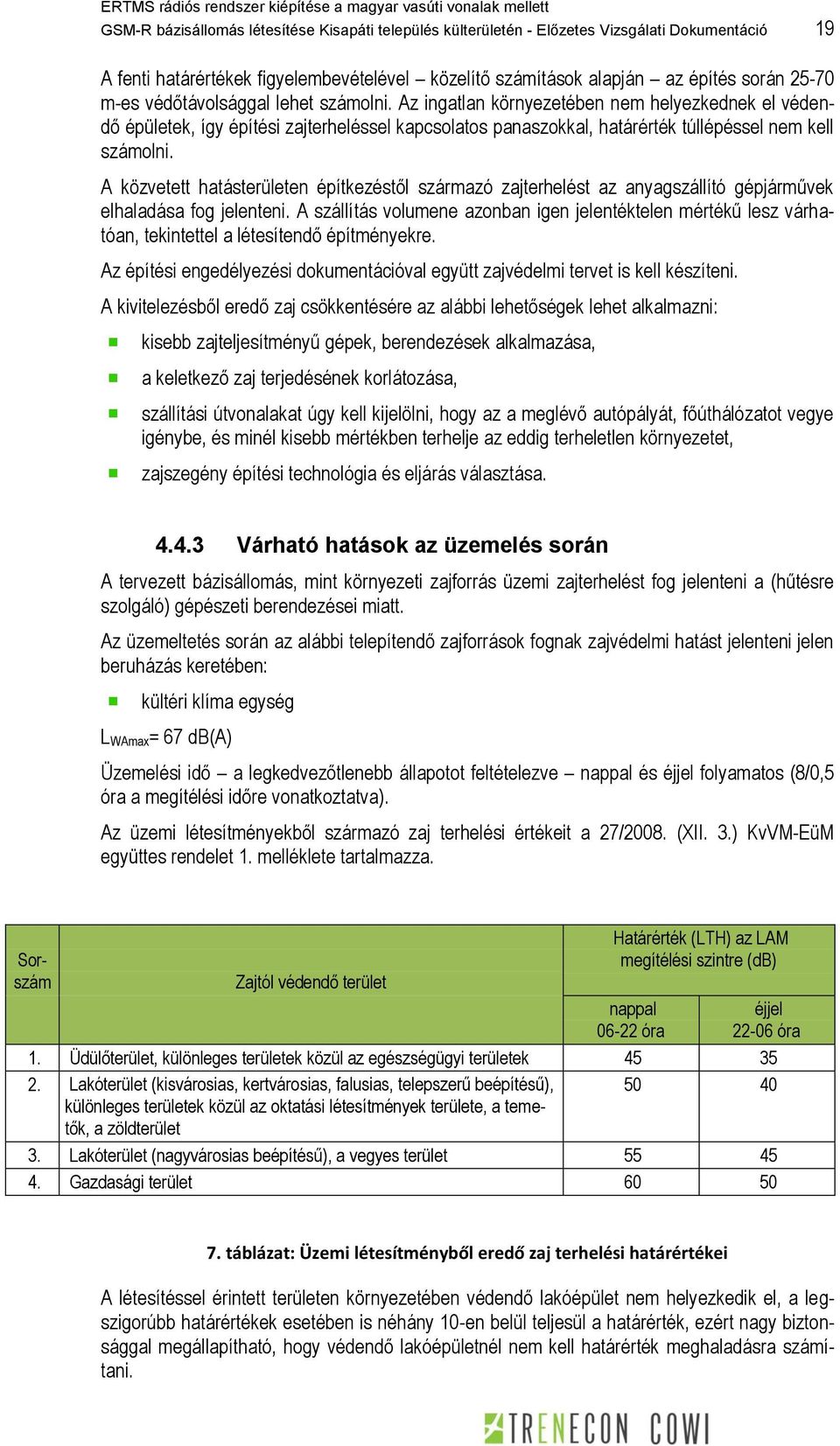 A közvetett hatásterületen építkezéstől származó zajterhelést az anyagszállító gépjárművek elhaladása fog jelenteni.