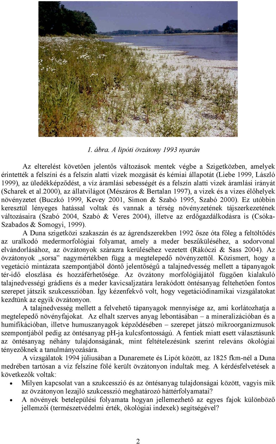 László 1999), az üledékképződést, a víz áramlási sebességét és a felszín alatti vizek áramlási irányát (Scharek et al.