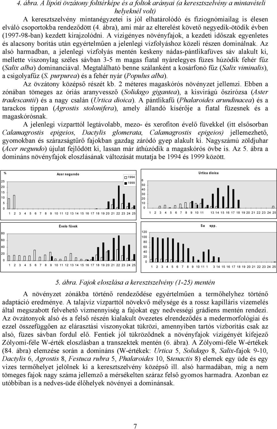 rendeződött (4. ábra), ami már az elterelést követő negyedik-ötödik évben (1997-98-ban) kezdett kirajzolódni.