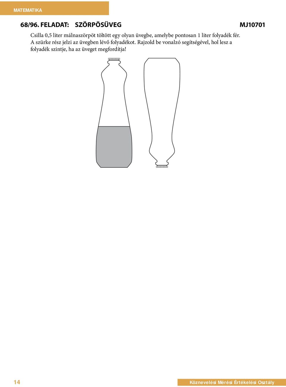 üvegbe, amelybe pontosan 1 liter folyadék fér.