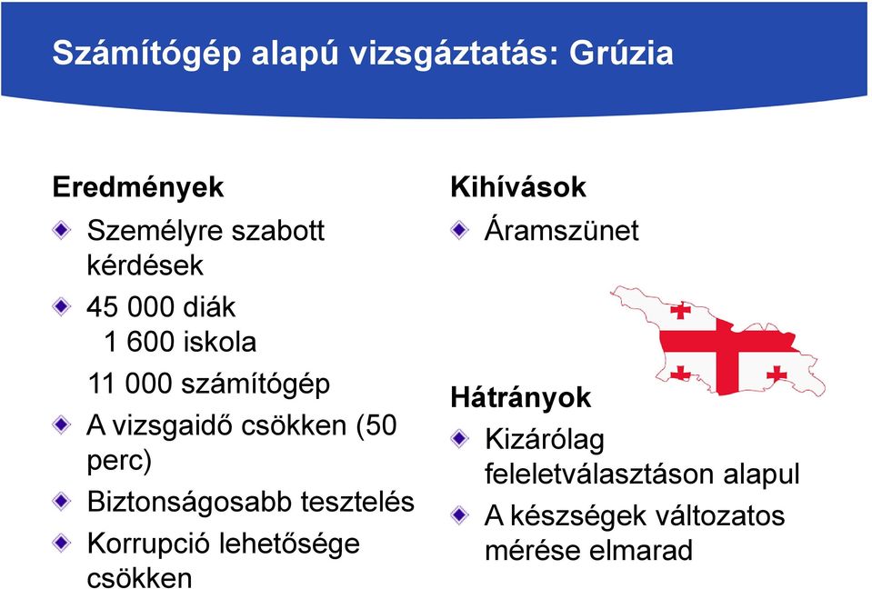 Biztonságosabb tesztelés Korrupció lehetősége csökken Kihívások Áramszünet