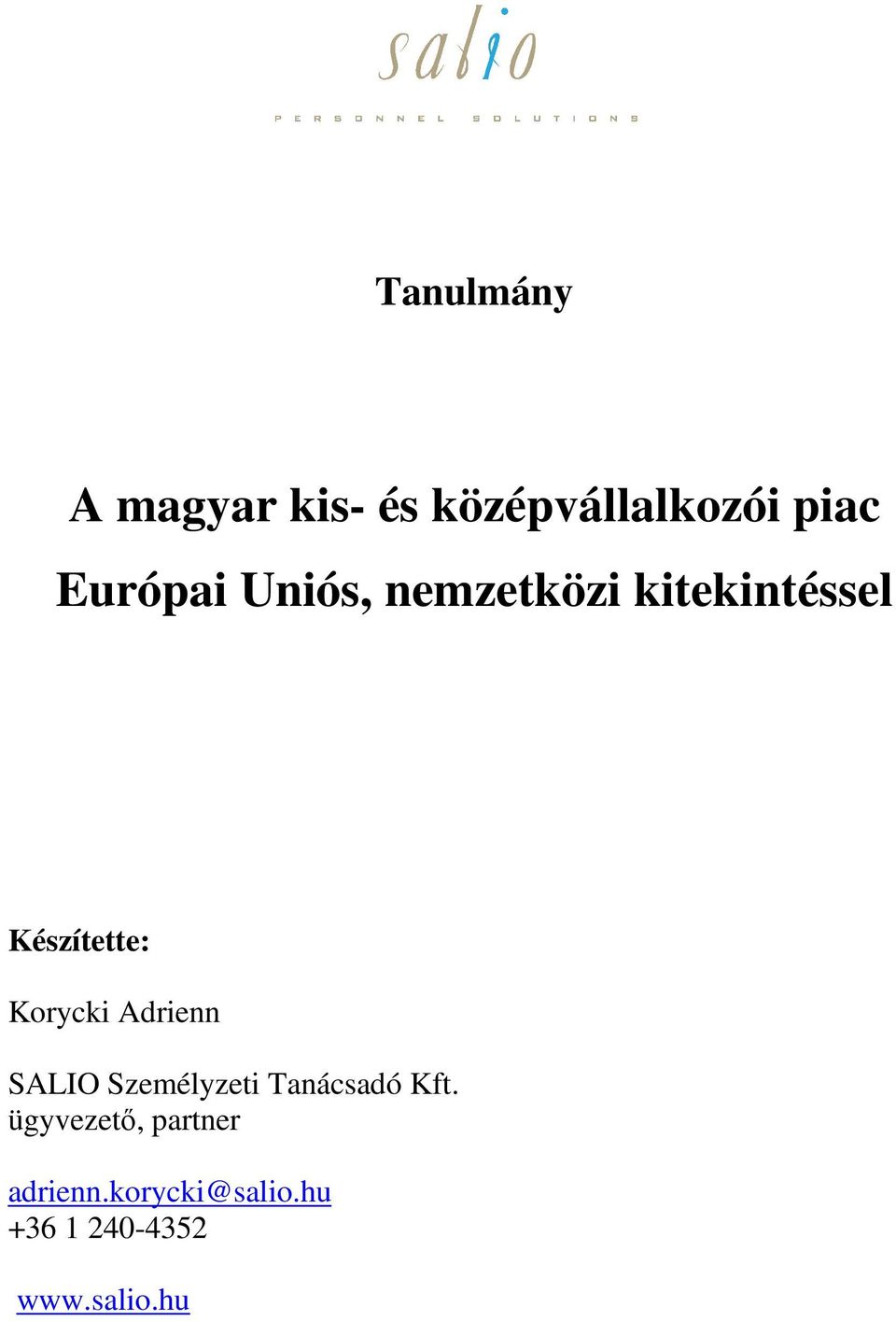 Korycki Adrienn SALIO Személyzeti Tanácsadó Kft.