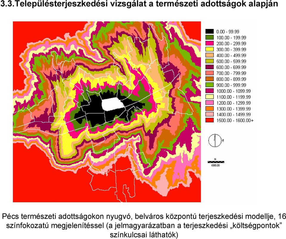 terjeszkedési modellje, 16 színfokozatú megjelenítéssel (a