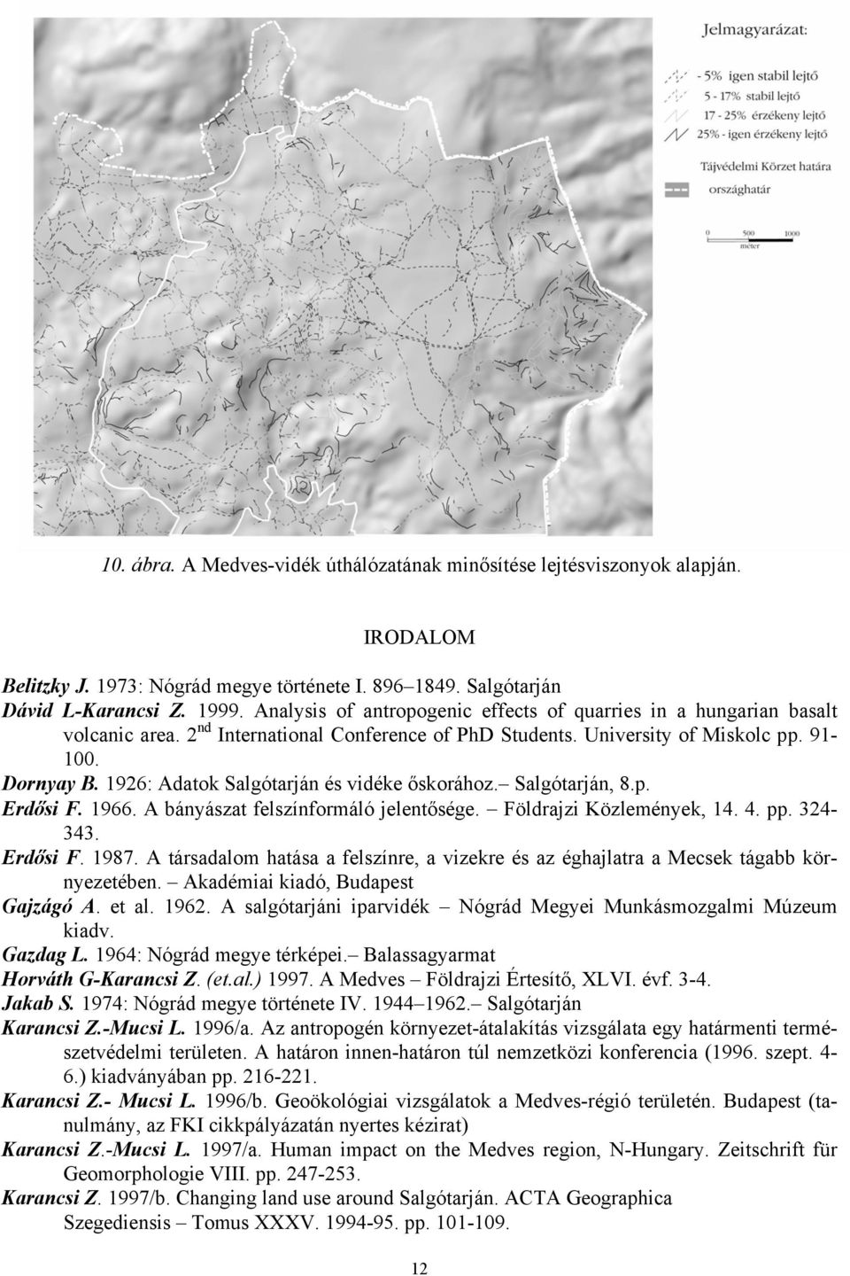 1926: Adatok Salgótarján és vidéke őskorához. Salgótarján, 8.p. Erdősi F. 1966. A bányászat felszínformáló jelentősége. Földrajzi Közlemények, 14. 4. pp. 324-343. Erdősi F. 1987.