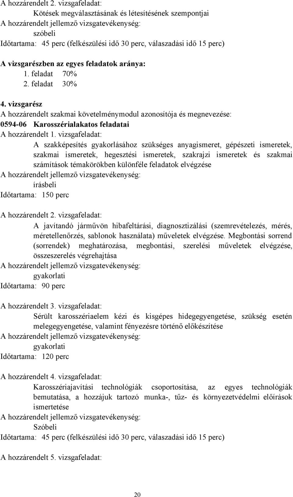 vizsgarészben az egyes feladatok aránya: 1. feladat 70% 2. feladat 30% 4.