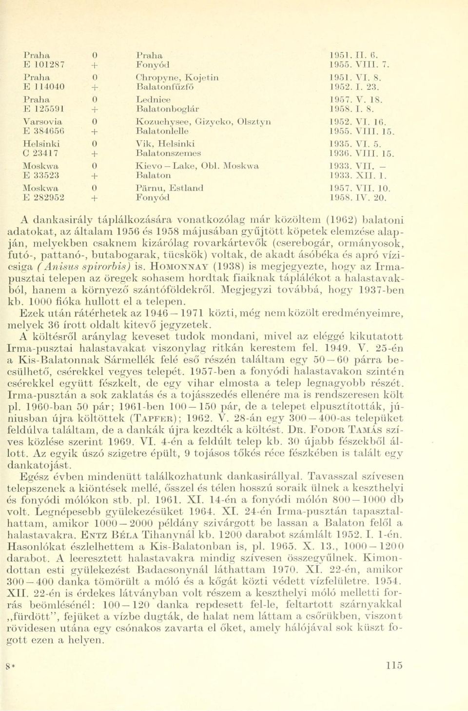 1. Moskwa 0 Pärnu, Estland 1957. VII. 10. E 282952 + Fonyód 1958. IV. 20.