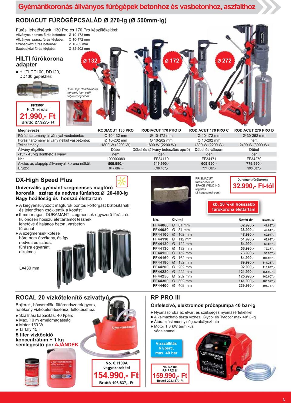 DD120, DD130 gépekhez Dübel lap: Rendkívül kis méretek, igen szűk helyviszonyokhoz FF35091 HILTI adapter 21.990,- Ft Bruttó 27.