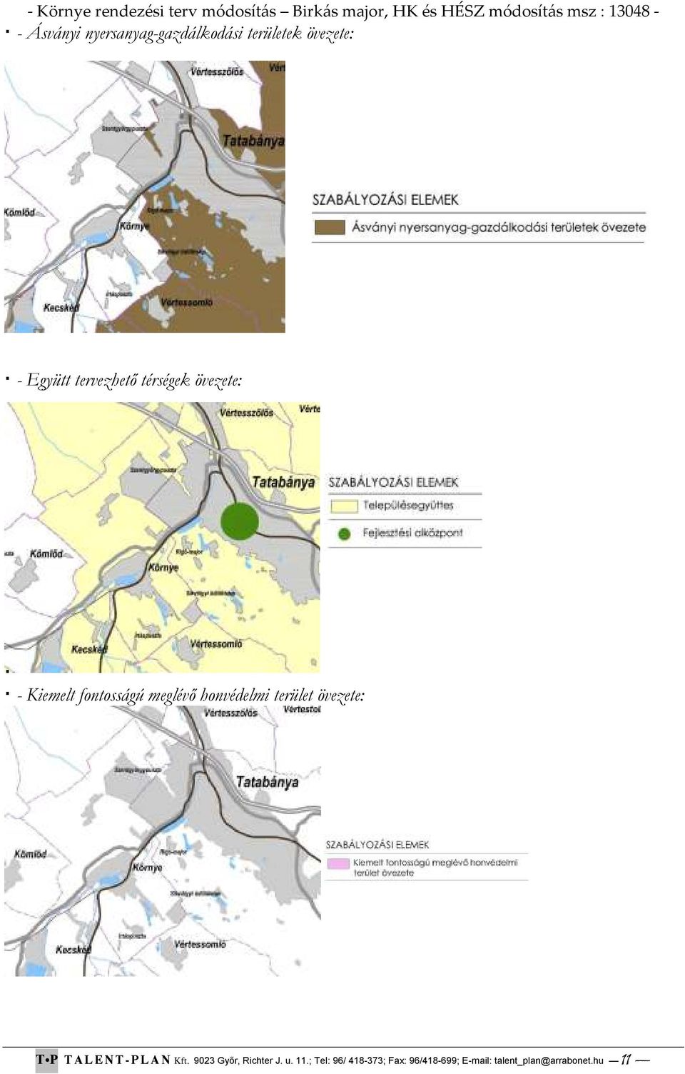 terület övezete: T P T A L E N T P L A N Kft. 9023 Győr, Richter J. u.