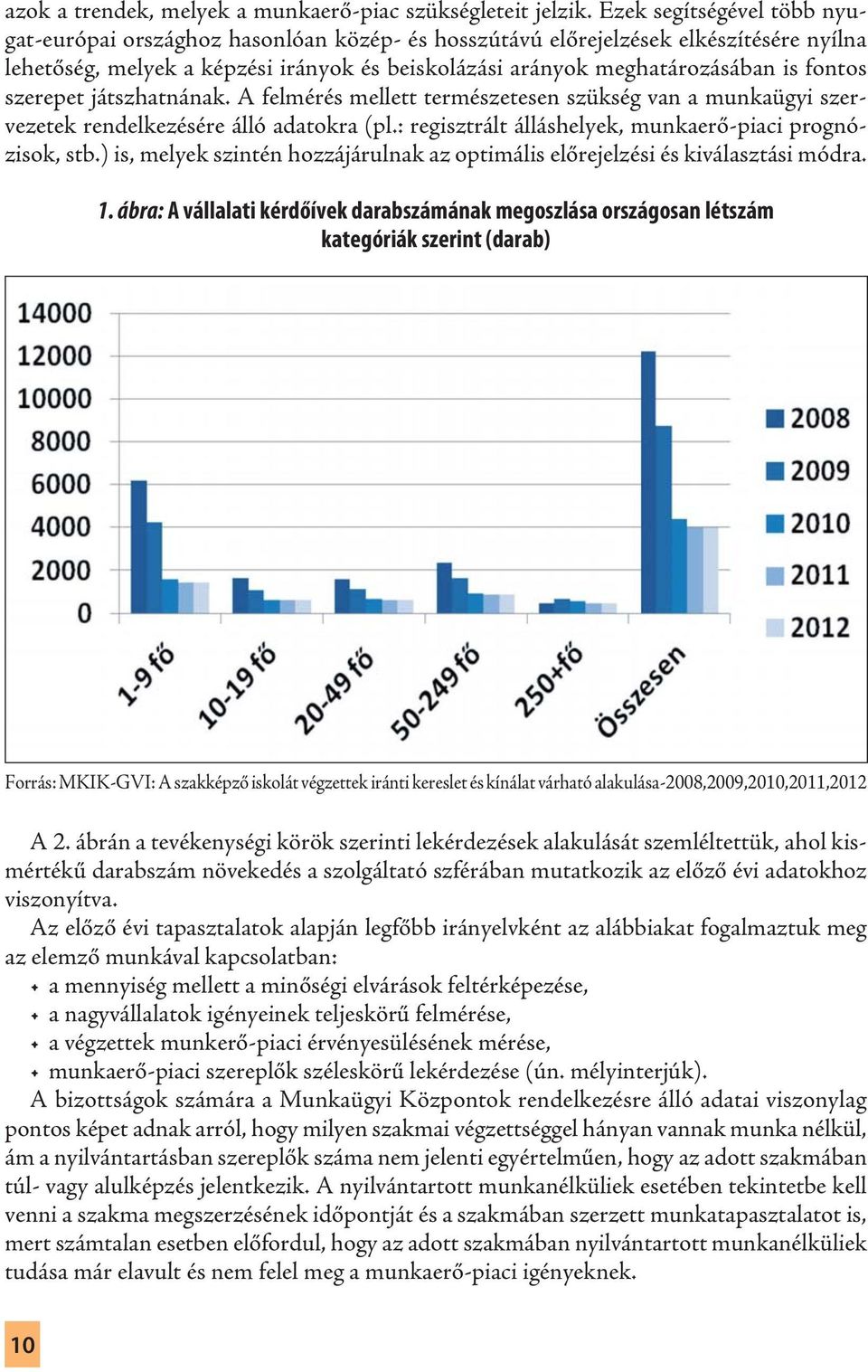 fontos szerepet játszhatnának. A felmérés mellett természetesen szükség van a munkaügyi szervezetek rendelkezésére álló adatokra (pl.: regisztrált álláshelyek, munkaerő-piaci prognózisok, stb.