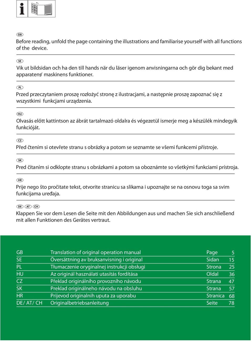 Przed przeczytaniem proszę rozłożyć stronę z ilustracjami, a następnie proszę zapoznać się z wszystkimi funkcjami urządzenia.