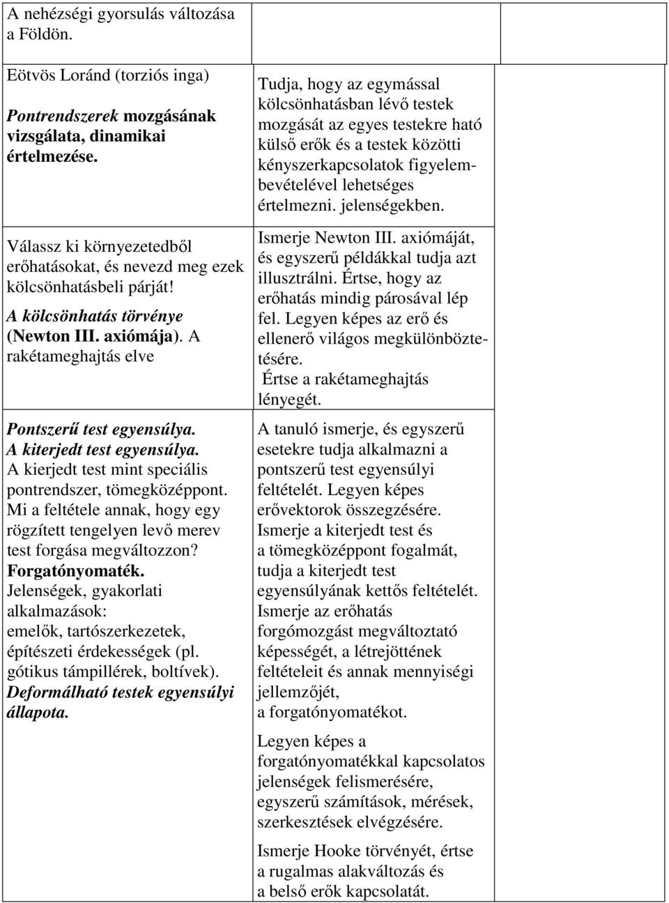 A kiterjedt test egyensúlya. A kierjedt test mint speciális pontrendszer, tömegközéppont. Mi a feltétele annak, hogy egy rögzített tengelyen levő merev test forgása megváltozzon? Forgatónyomaték.