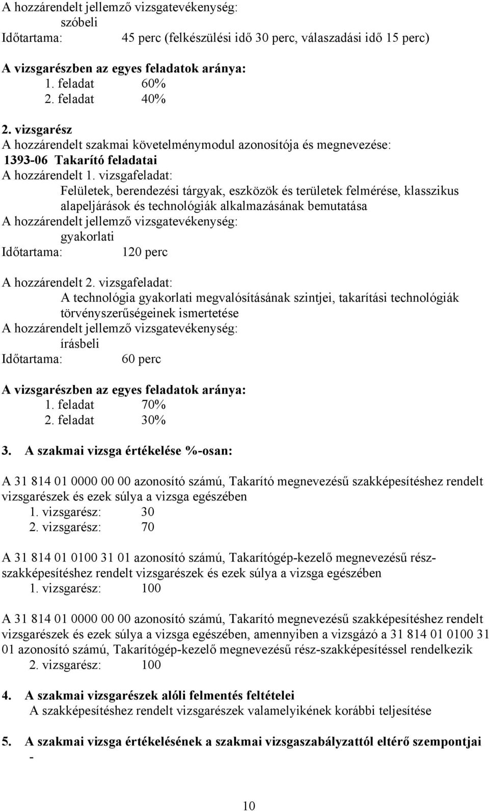 vizsgafeladat: Felületek, berendezési tárgyak, eszközök és területek felmérése, klasszikus alapeljárások és technológiák alkalmazásának bemutatása hozzárendelt jellemző vizsgatevékenység: gyakorlati