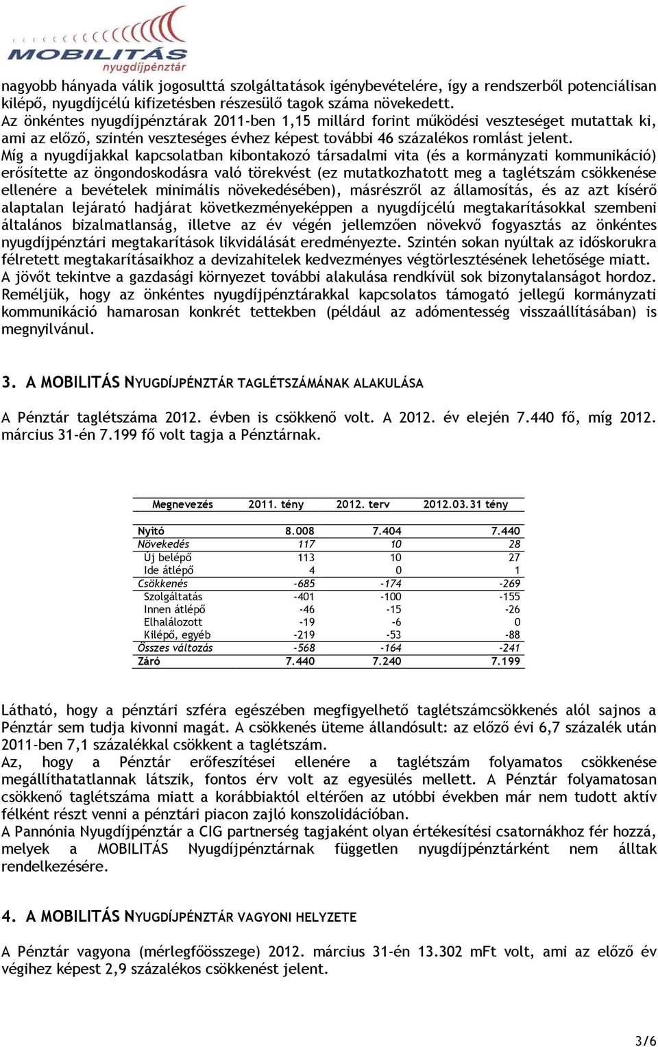 Míg a nyugdíjakkal kapcsolatban kibontakozó társadalmi vita (és a kormányzati kommunikáció) erısítette az öngondoskodásra való törekvést (ez mutatkozhatott meg a taglétszám csökkenése ellenére a