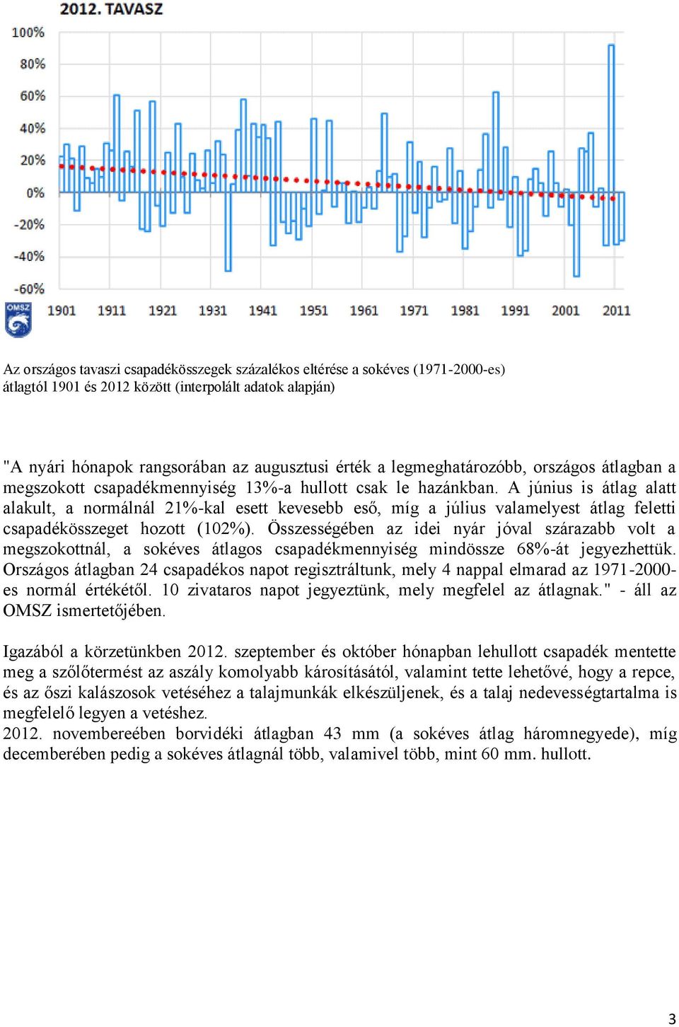 A június is átlag alatt alakult, a normálnál 21%-kal esett kevesebb eső, míg a július valamelyest átlag feletti csapadékösszeget hozott (102%).