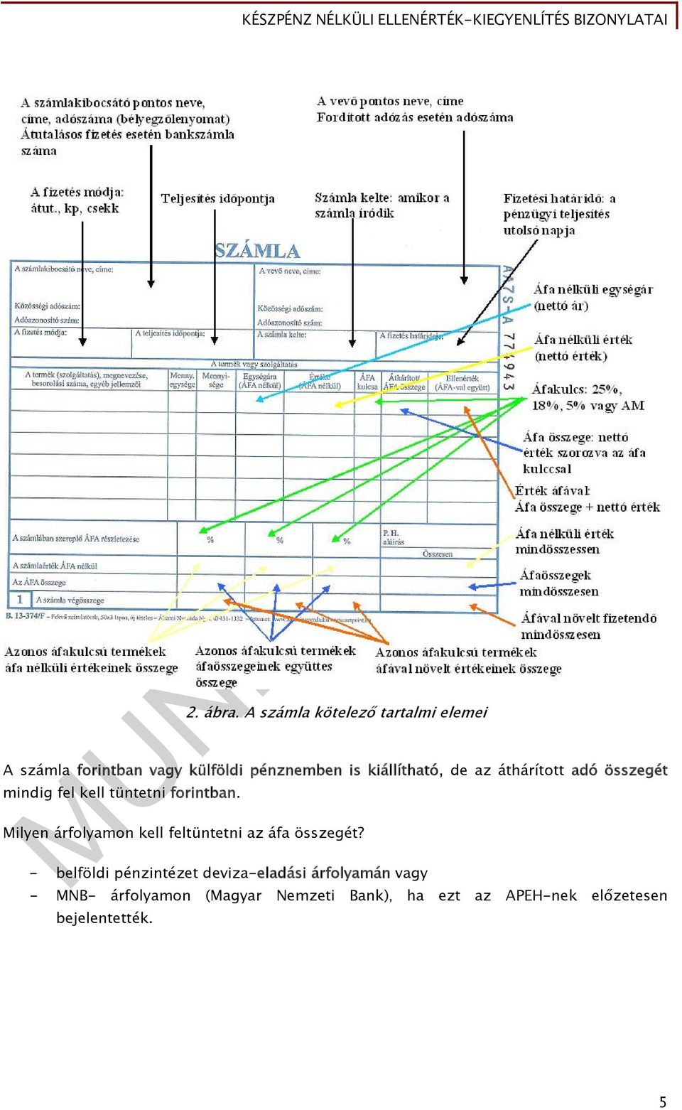 áthárított adó összegét mindig fel kell tüntetni forintban.