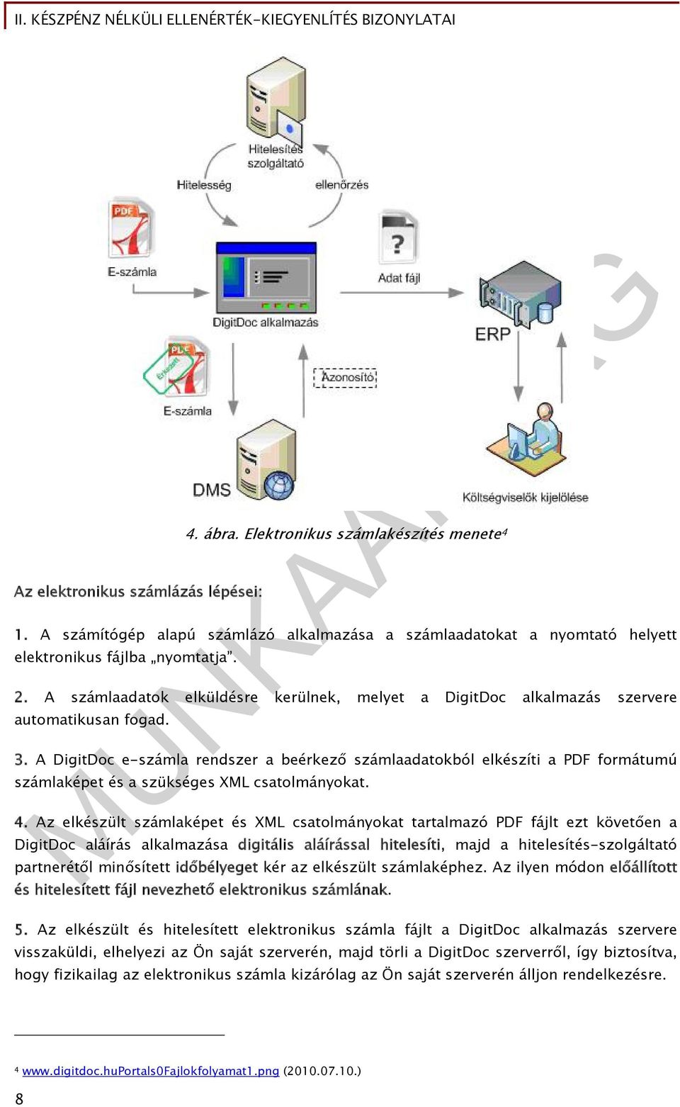 A számlaadatok elküldésre kerülnek, melyet a DigitDoc alkalmazás szervere automatikusan fogad. 3.