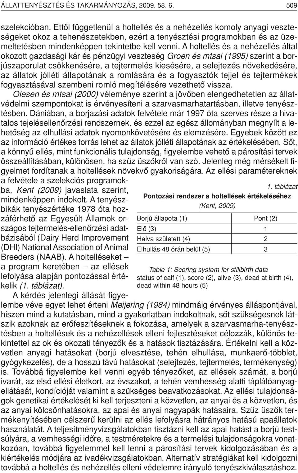 A holtellés és a nehézellés által okozott gazdasági kár és pénzügyi veszteség Groen és mtsai (1995) szerint a borjúszaporulat csökkenésére, a tejtermelés kiesésére, a selejtezés növekedésére, az