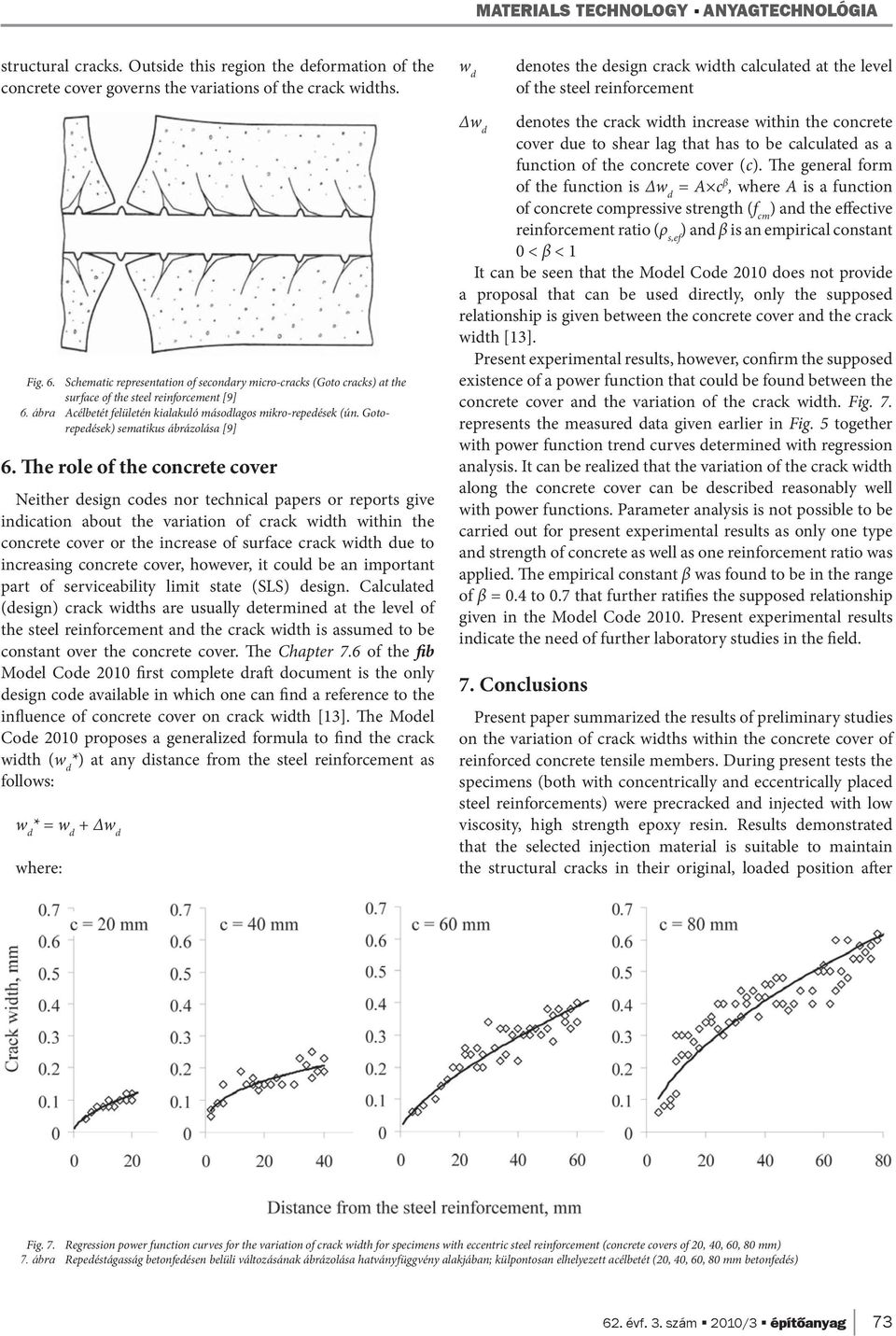 Schematic representation of secondary micro-cracks (Goto cracks) at the surface of the steel reinforcement [9] 6. ábra Acélbetét felületén kialakuló másodlagos mikro-repedések (ún.