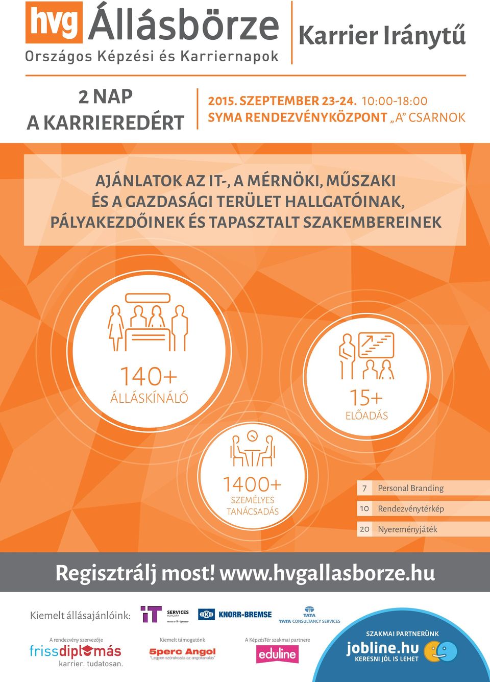 SZEMÉLYES TANÁCSADÁS 7 10 20 Personal Branding Rendezvénytérkép Nyereményjáték Regisztrálj most! www.