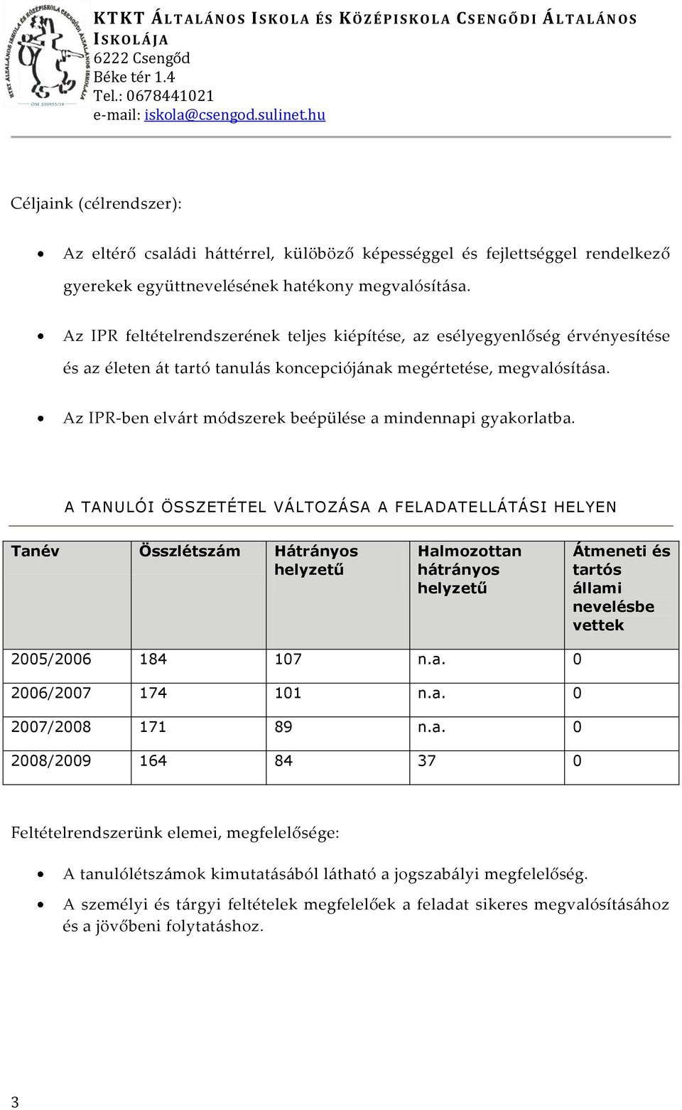 Az IPR-ben elv{rt módszerek beépülése a mindennapi gyakorlatba.