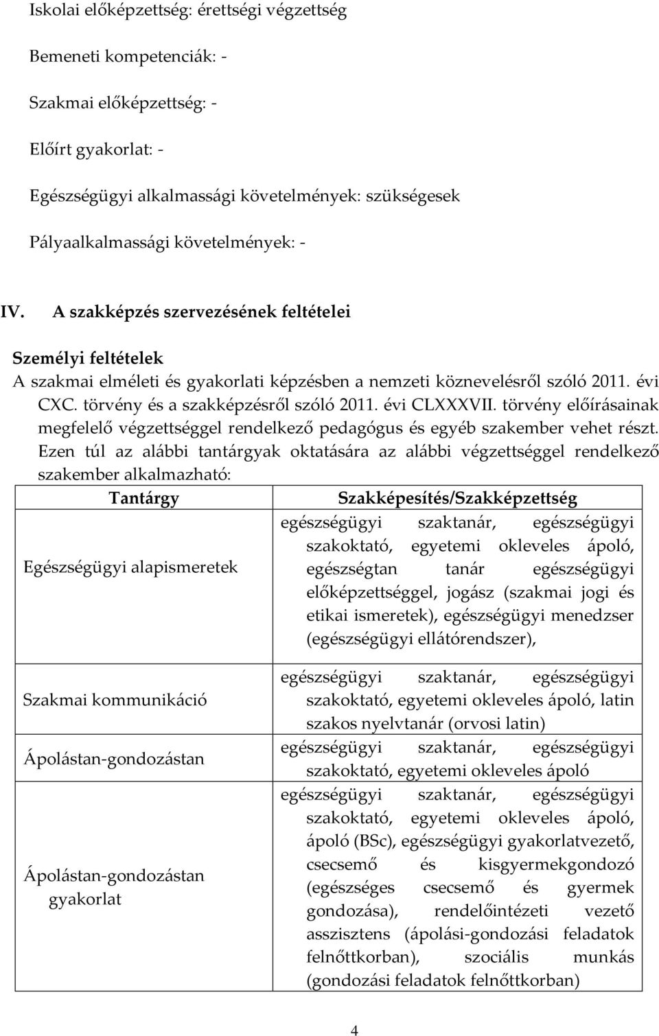 évi CLXXXVII. törvény előír{sainak megfelelő végzettséggel rendelkező pedagógus és egyéb szakember vehet részt.