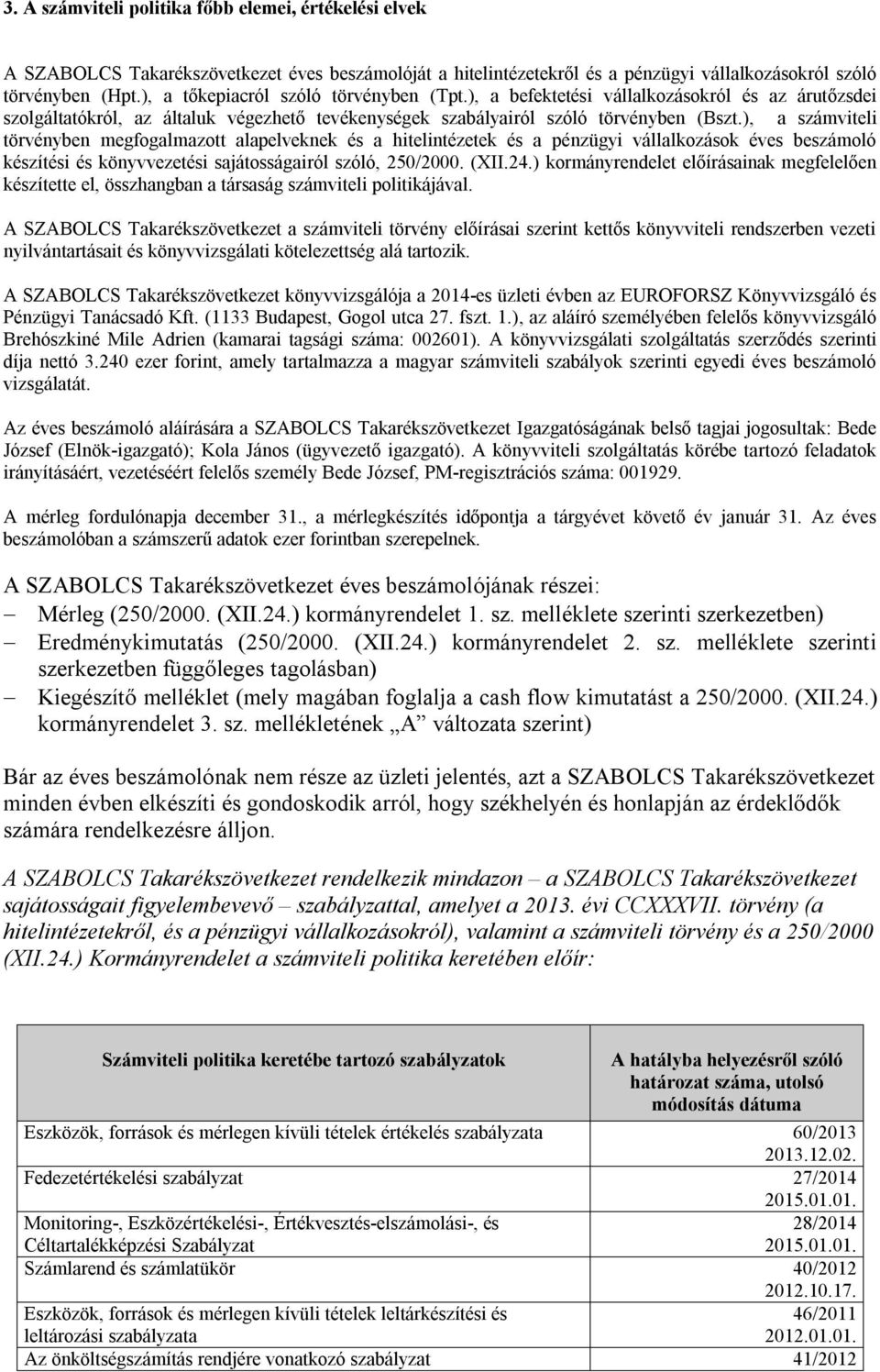 ), a számviteli törvényben megfogalmazott alapelveknek és a hitelintézetek és a pénzügyi vállalkozások éves beszámoló készítési és könyvvezetési sajátosságairól szóló, 250/2000. (XII.24.