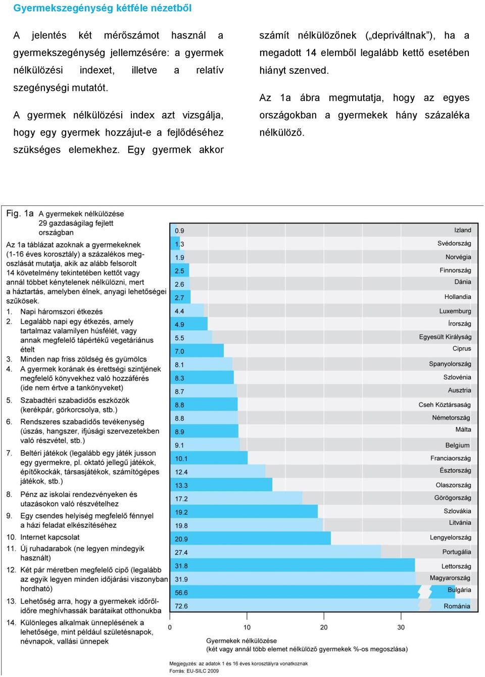 A gyermek nélkülözési index azt vizsgálja, hogy egy gyermek hozzájut-e a fejlődéséhez szükséges elemekhez.