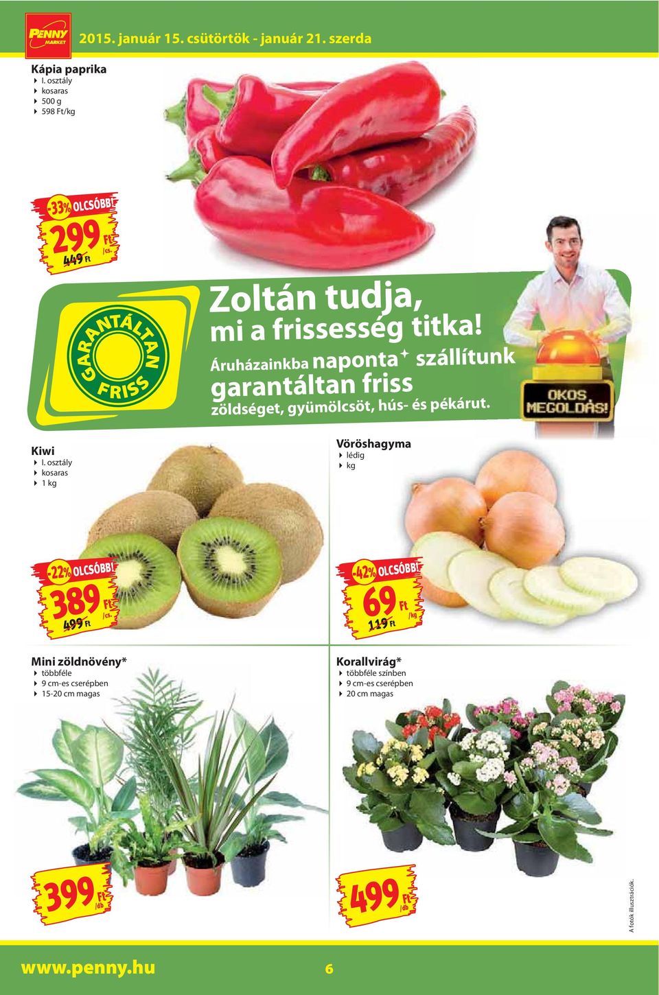 Áruházainkba naponta szállítunk garantáltan friss zöldséget, gyümölcsöt, hús- és pékárut. Kiwi I.