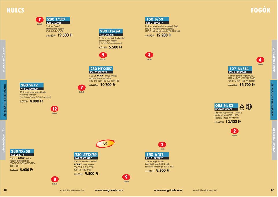 500 Ft 12 7 280 LTS/S9 Kód 280902P 9 -os imbuszkulcs készlet gömbölyített véggel (1,5 2 2,5 3 4 5 6 8 10) 6.916 Ft 5.