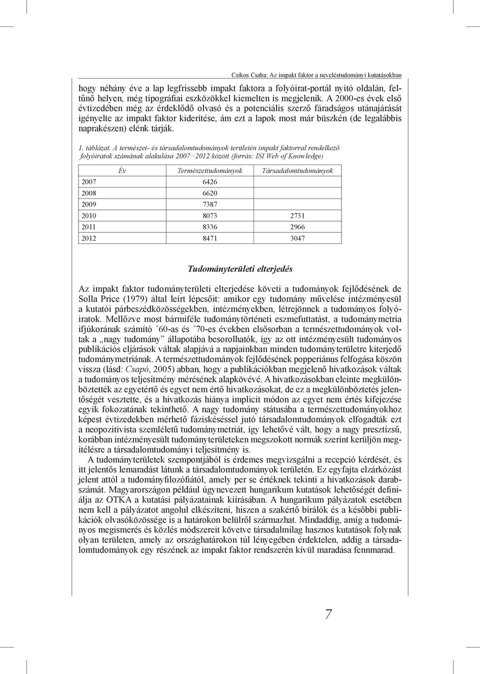 A 2000-es évek első évtizedében még az érdeklődő olvasó és a potenciális szerző fáradságos utánajárását igényelte az impakt faktor kiderítése, ám ezt a lapok most már büszkén (de legalábbis