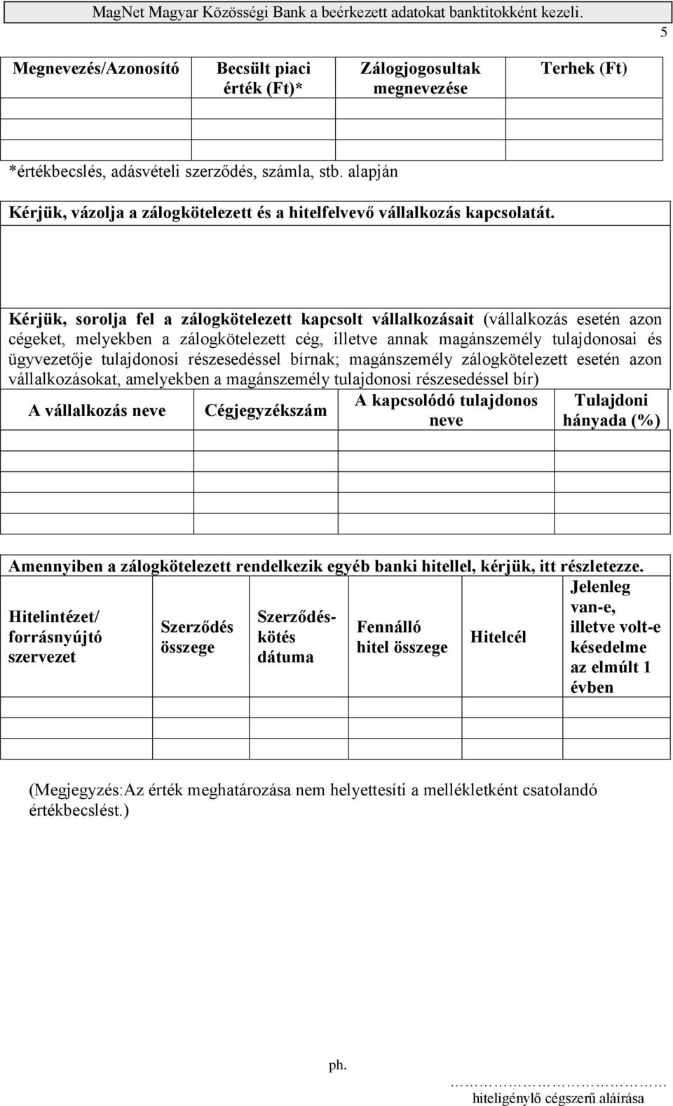 Kérjük, sorolja fel a zálogkötelezett kapcsolt vállalkozásait (vállalkozás esetén azon cégeket, melyekben a zálogkötelezett cég, illetve annak magánszemély tulajdonosai és ügyvezetője tulajdonosi