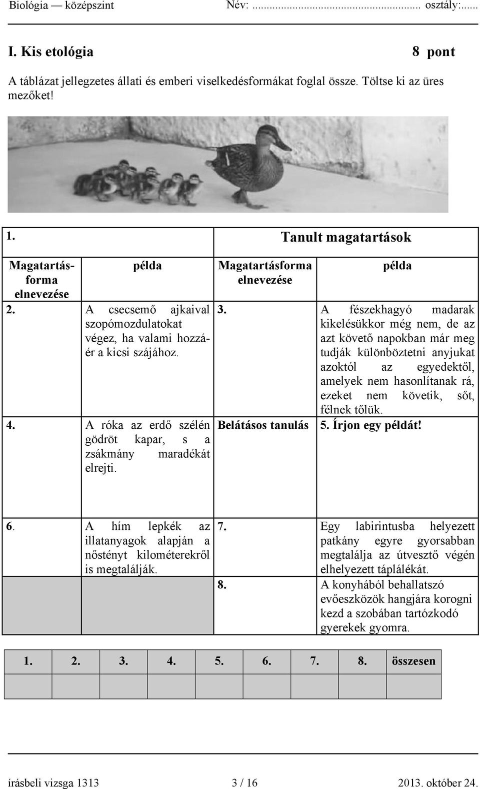 A fészekhagyó madarak kikelésükkor még nem, de az azt követő napokban már meg tudják különböztetni anyjukat azoktól az egyedektől, amelyek nem hasonlítanak rá, ezeket nem követik, sőt, félnek tőlük.