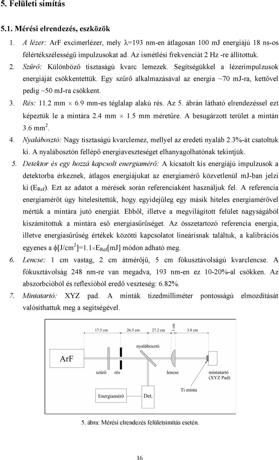 Egy szűrő alkalmazásával az energa ~70 mj-ra, kettővel pedg ~50 mj-ra csökkent. 3. Rés: 11.2 mm 6.9 mm-es téglalap alakú rés. Az 5. ábrán látható elrendezéssel ezt képeztük le a mntára 2.4 mm 1.