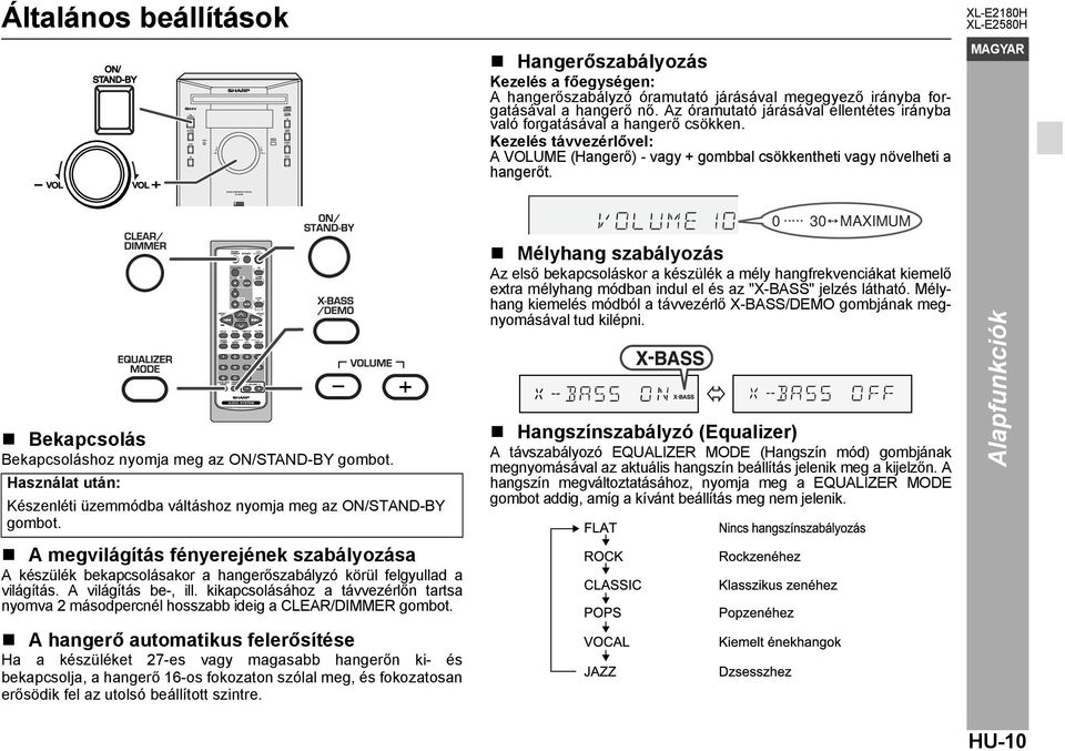 .. 30 MAXIMUM Bekapcsolás Bekapcsoláshoz nyomja meg az ON/STAND-BY gombot. Használat után: Készenléti üzemmódba váltáshoz nyomja meg az ON/STAND-BY gombot.