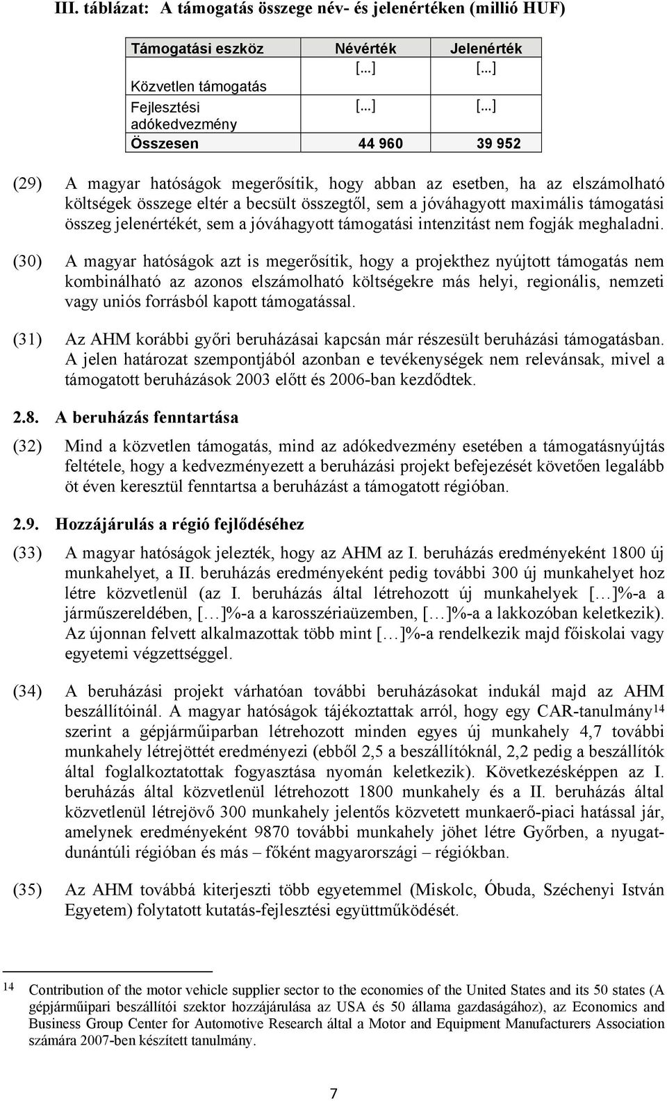 támogatási intenzitást nem fogják meghaladni.