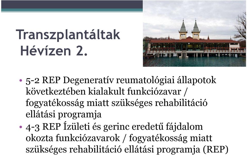 funkciózavar / fogyatékosság miatt szükséges rehabilitáció ellátási programja