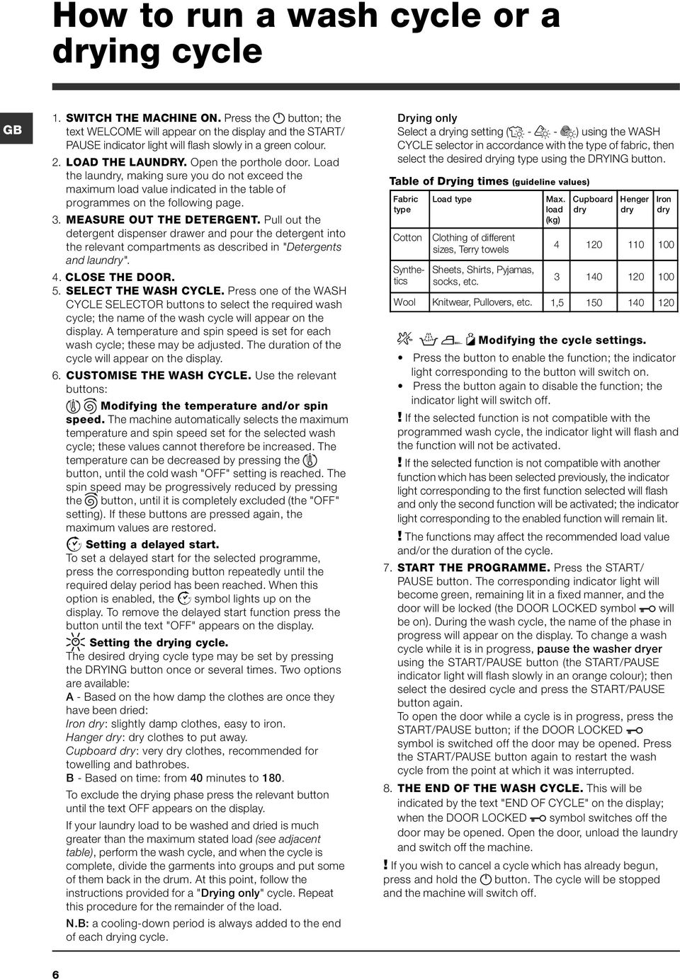 Load the laundry, making sure you do not exceed the maximum load value indicated in the table of programmes on the following page. 3. MEASURE OUT THE DETERGENT.