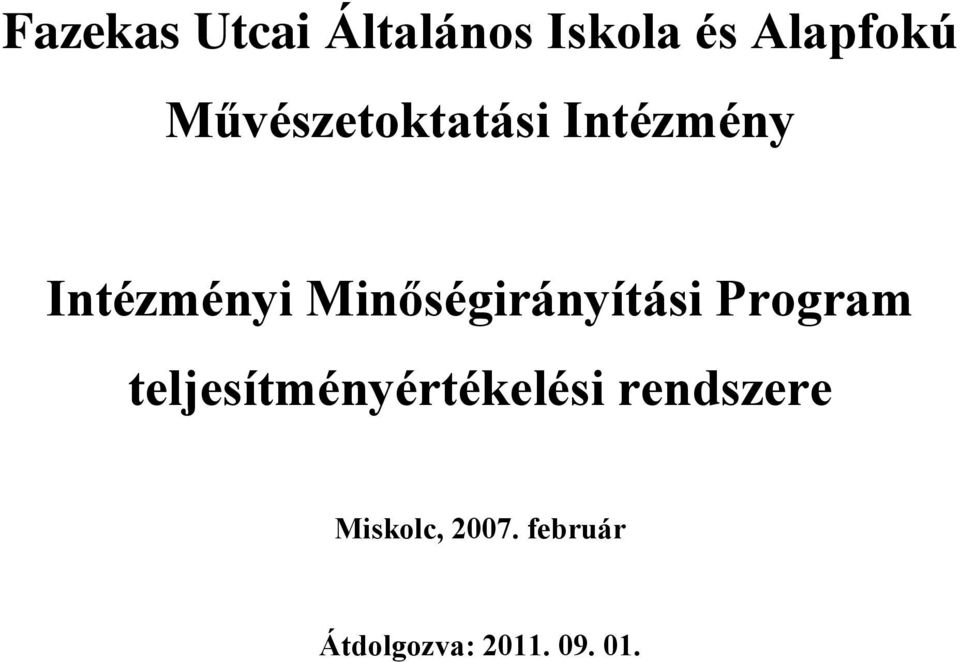 Minőségirányítási Program