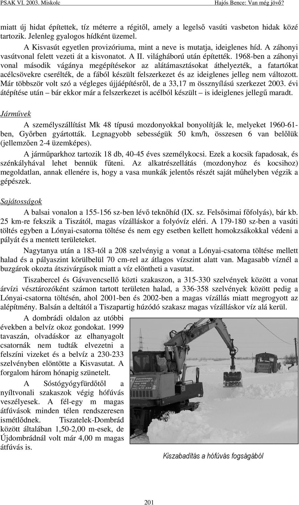 1968-ben a záhonyi vonal második vágánya megépítésekor az alátámasztásokat áthelyezték, a fatartókat acélcsövekre cserélték, de a fából készült felszerkezet és az ideiglenes jelleg nem változott.