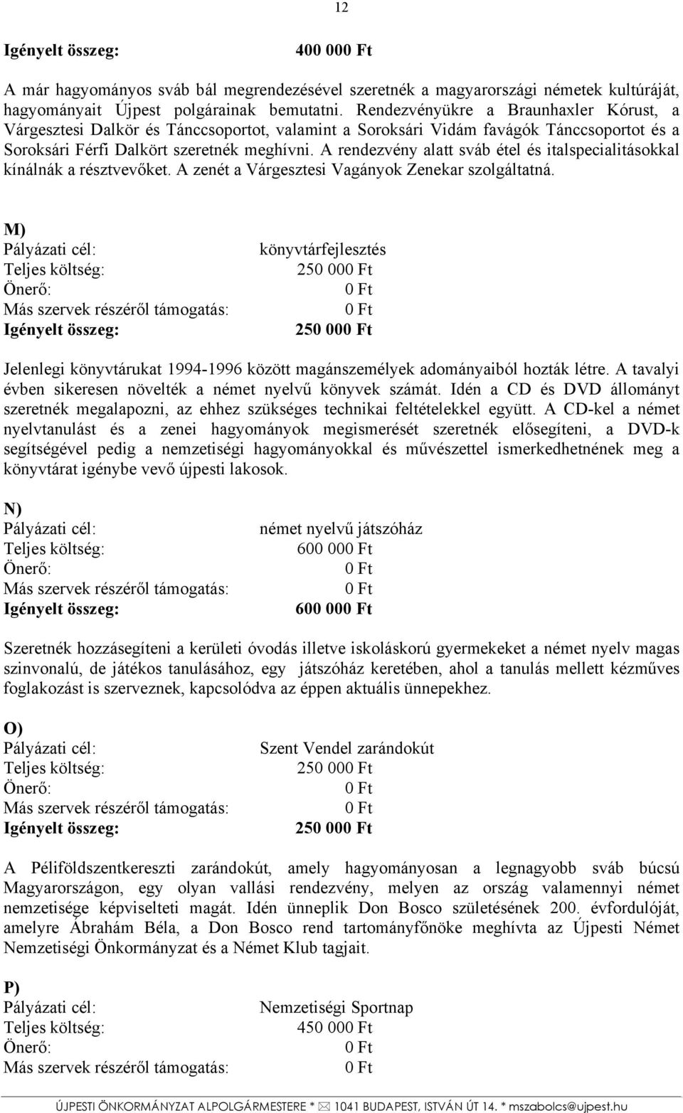 A rendezvény alatt sváb étel és italspecialitásokkal kínálnák a résztvevőket. A zenét a Várgesztesi Vagányok Zenekar szolgáltatná.