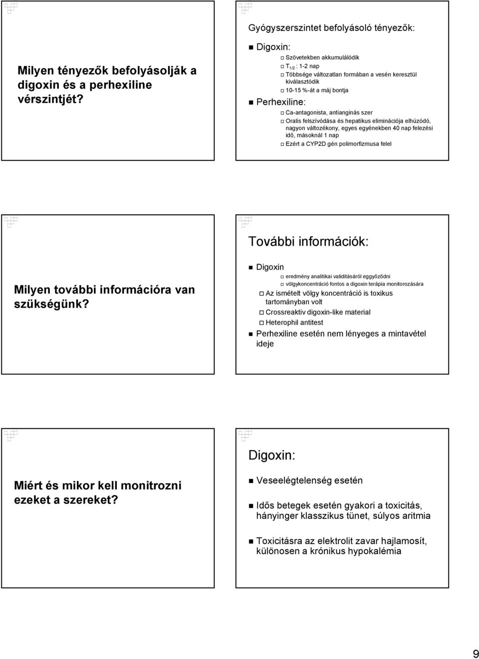 felszívódása és hepatikus eliminációja elhúzódó, nagyon változékony, egyes egyénekben 40 nap felezési idő, másoknál 1 nap Ezért a CYP2D gén polimorfizmusa felel További információk: Milyen további