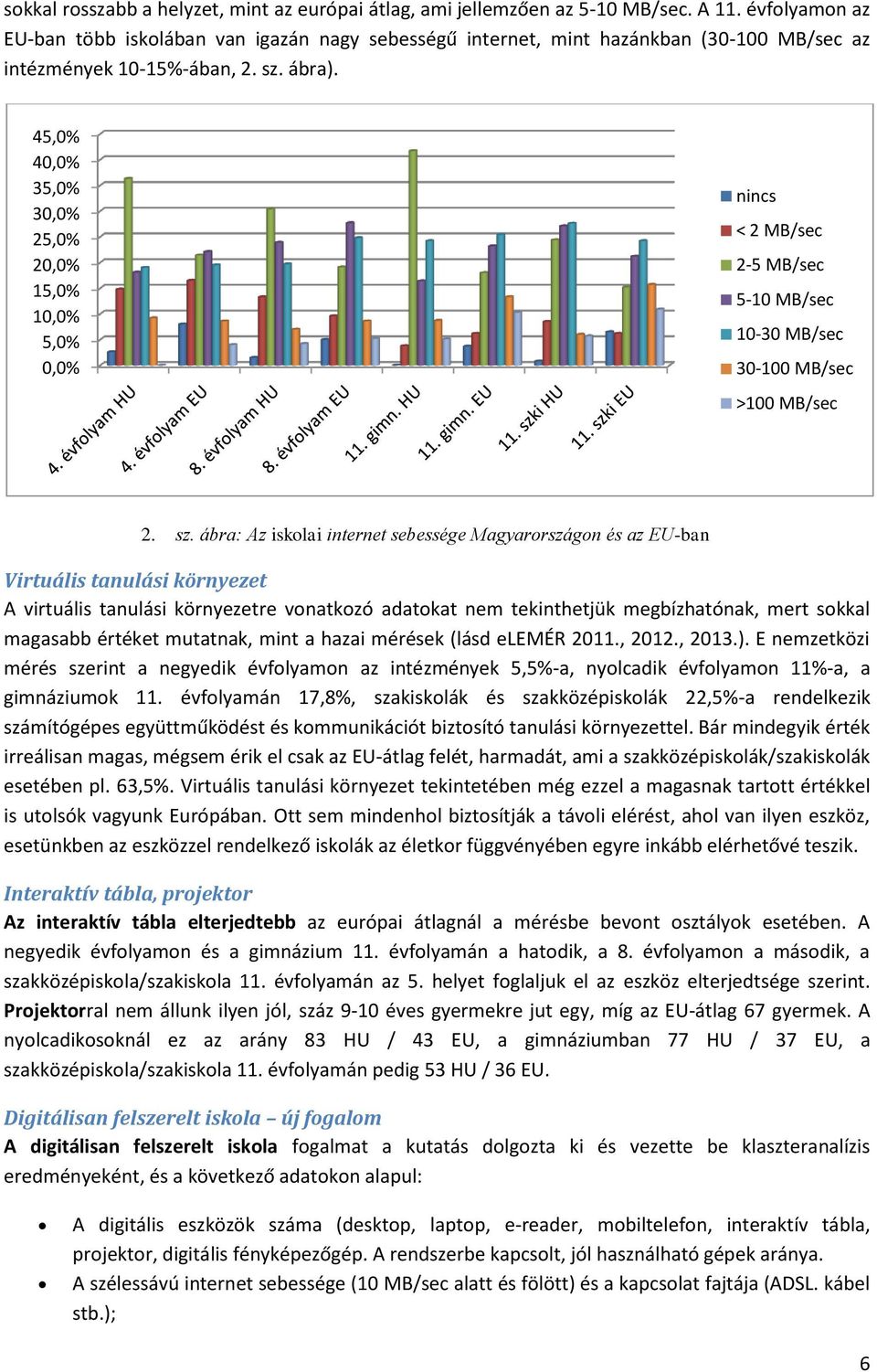 45,0% 40,0% 35,0% 30,0% 25,0% 20,0% 15,0% 10,0% 5,0% 0,0% nincs < 2 MB/sec 2-5 MB/sec 5-10 MB/sec 10-30 MB/sec 30-100 MB/sec >100 MB/sec 2. sz.