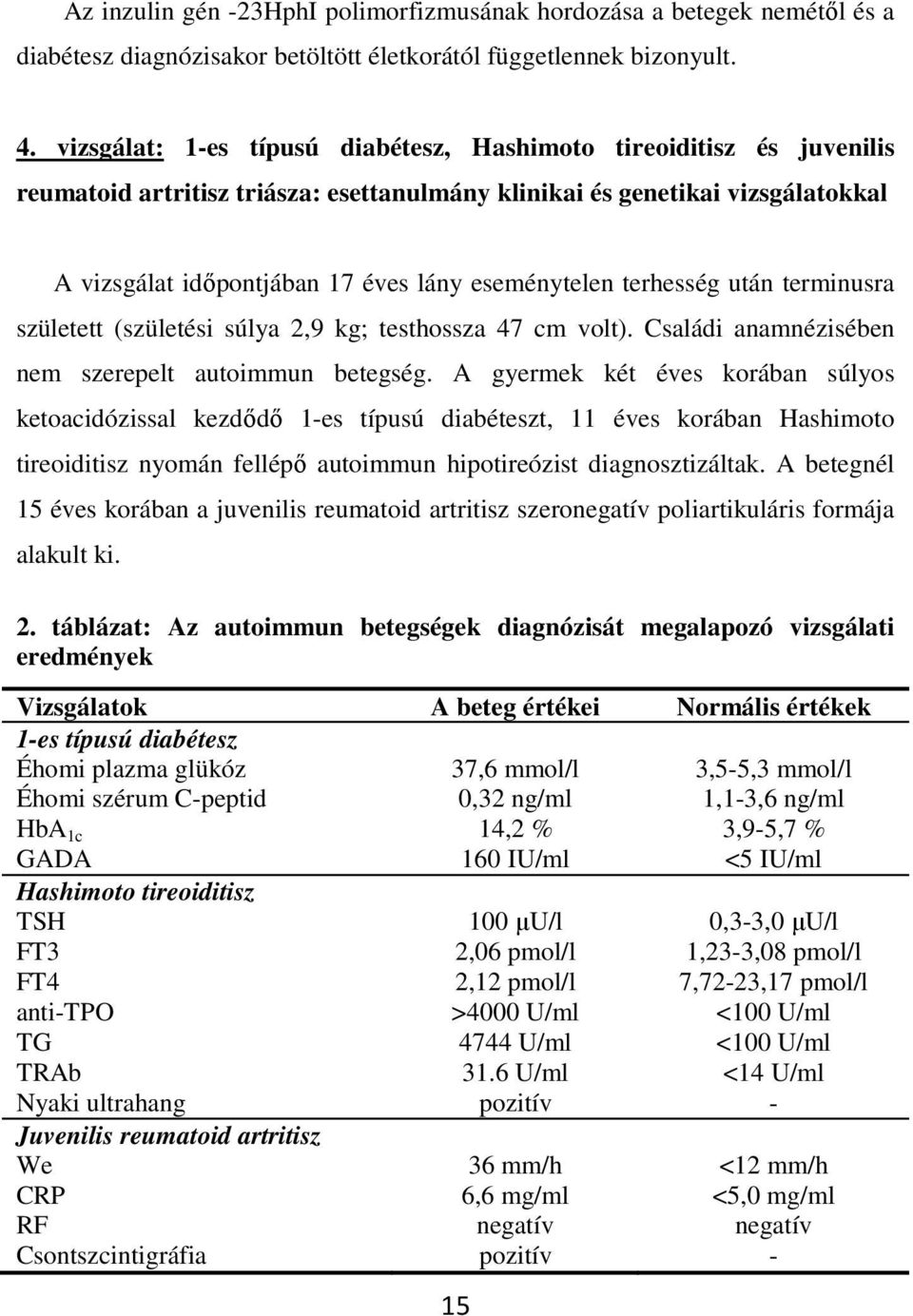 eseménytelen terhesség után terminusra született (születési súlya 2,9 kg; testhossza 47 cm volt). Családi anamnézisében nem szerepelt autoimmun betegség.