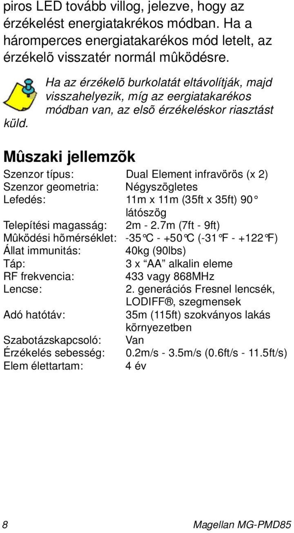 geometria: Négyszögletes Lefedés: 11m x 11m (35ft x 35ft) 90 látószög Telepítési magasság: 2m - 2.