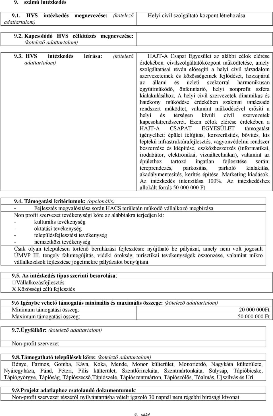 szervezeteinek és közösségeinek fejlıdését, hozzájárul az állami és üzleti szektorral harmonikusan együttmőködı, önfenntartó, helyi nonprofit szféra kialakulásához.