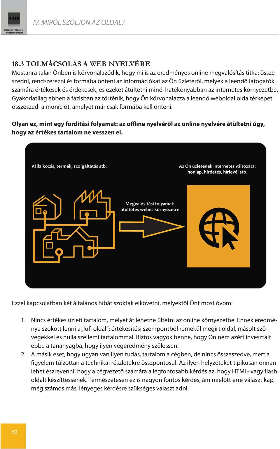 melyek a leendő látogatók számára értékesek és érdekesek, és ezeket átültetni minél hatékonyabban az internetes környezetbe.